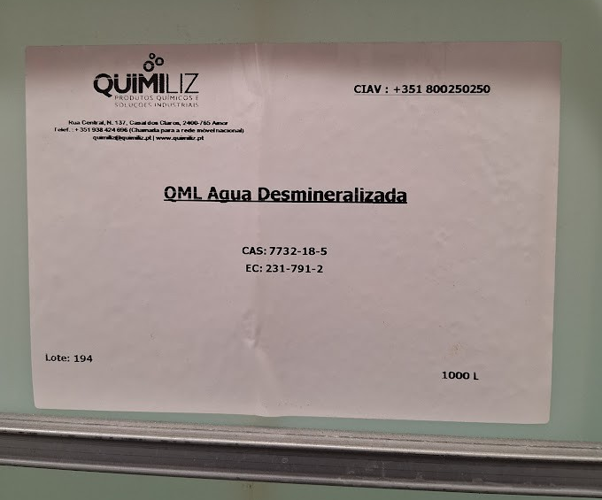 Agua Desminiralizada - para Baterias  Empilhadores ou outros